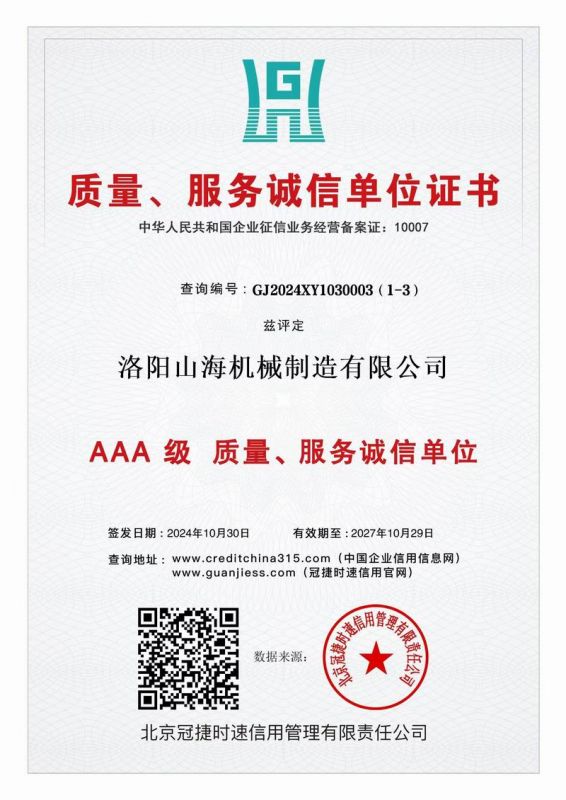 質(zhì)量、服務(wù)誠信單位證書